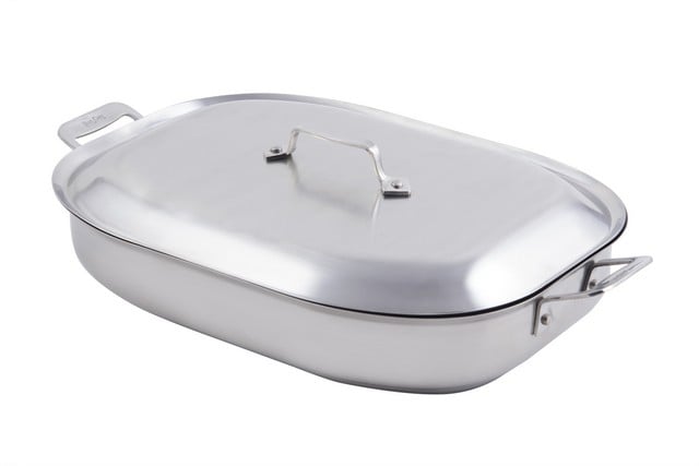 60023cld 14.87 X 11 X 2.87 In. Cucina Oblong Pan With Lid & Induction Bottom, 5 Quart