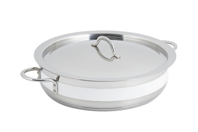 60030cfwhite 12.37 In. Dia. Classic Country French 6 Quart Pot With Cover Induction Bottom - White