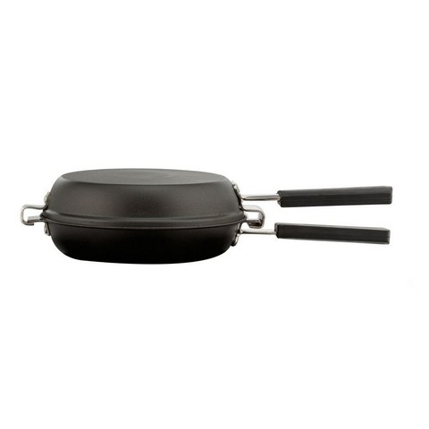 8.62 X 3.25 X 6.25 In. 1 Min Omelet Pan With Black Nonstick Locking Upper & Lower Pan With Rubber Sleeve Handles