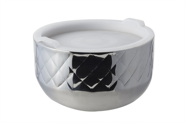 9318di 7.12 In. Dia. Diamond Collection Cold Wave Bowl With Cover, 1 Quart - 20 Oz
