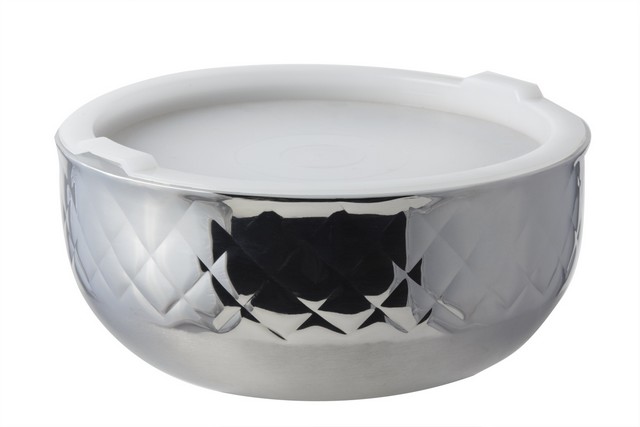 9319di 9.87 In. Dia. Diamond Collection Cold Wave Bowl With Cover, 3.25 Quart