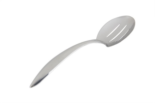 9464 9.75 In. Ez Use Banquet Slotted Serving Spoon With Hollow Cool Handle