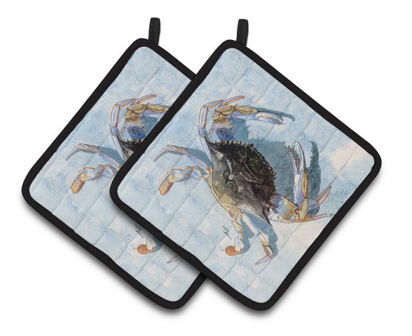 8011pthd Blue Crab Pair Of Pot Holders, 7.5 X 3 X 7.5 In.