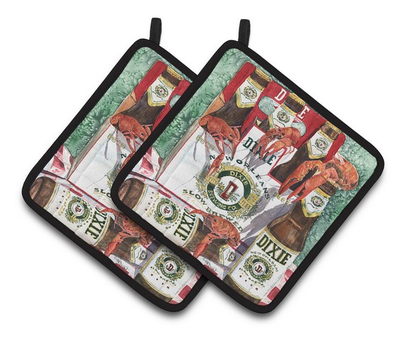 8541pthd Dixie Beer & Crawfish New Orleans Pair Of Pot Holders, 7.5 X 3 X 7.5 In.