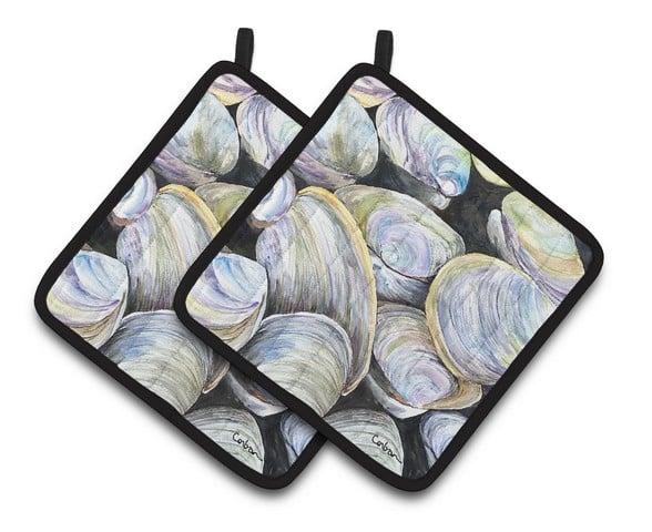 8714pthd Clam Quahog Pair Of Pot Holders, 7.5 X 3 X 7.5 In.