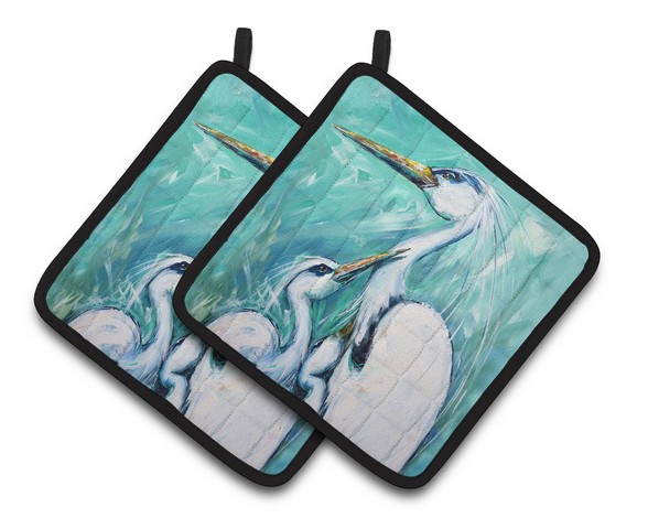Mw1145pthd Mothers Love Egret Pair Of Pot Holders, 7.5 X 3 X 7.5 In.