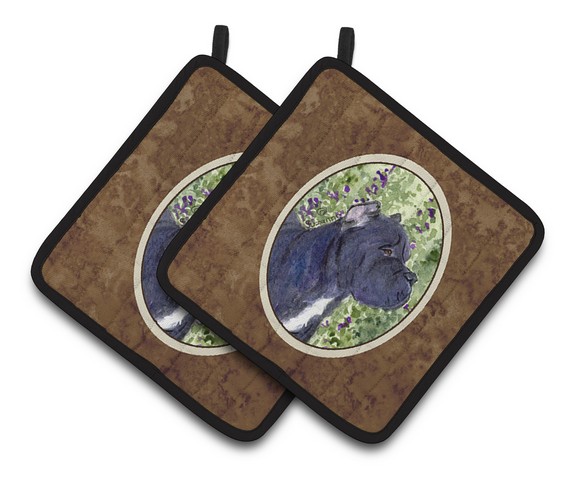 Ss8841pthd Cane Corso Pair Of Pot Holders, 7.5 X 3 X 7.5 In.