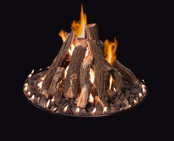 Grand Canyon Gas Logs Rts-24 Round Tall Stack Complete Logs Fire Pit, 24 In.