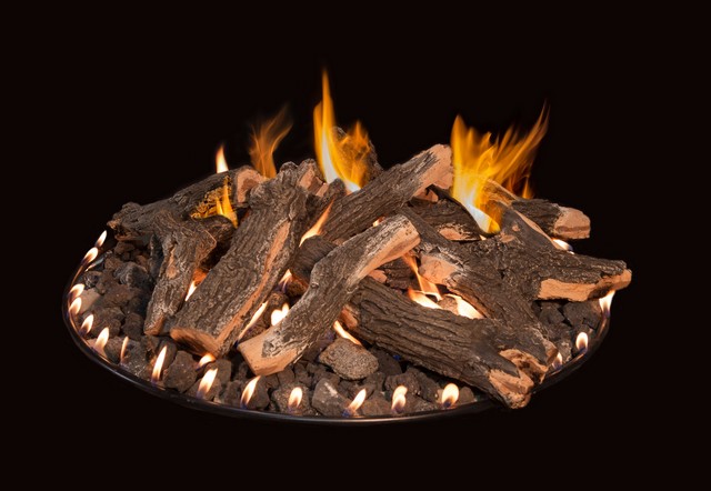 Grand Canyon Gas Logs Rfs-18 Round Flat Stack Complete Logs Fire Pit, 18 In.