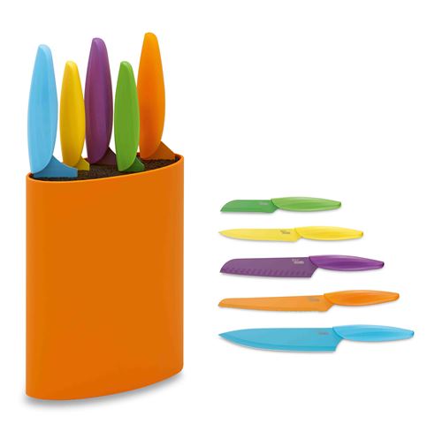 A096423 5 Colored Knives With Orange Oval Block