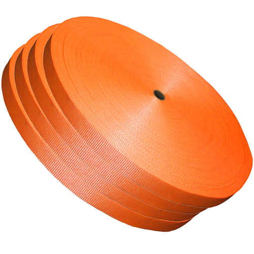 Cl-114 1.25 In. Orange Woven Polyester Strap, 600 Ft. Coil - 3835 Lbs System Strength - 4 Rolls