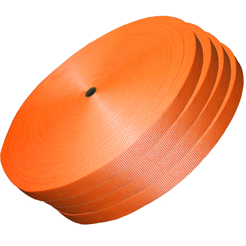 4900-112 1.5 In. Orange Woven Polyester Strap, 600 Ft. Coil - 6125 Lbs System Strength - 4 Rolls