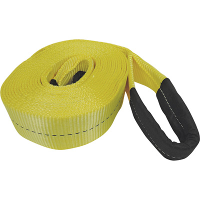Heavy Duty Recovery Tow Strap With Loop Ends - 30 Ft. X 3 In., 7500 Lbs Working Load - 22 500 Lbs Breaking Strength - Yellow - Model No. 832