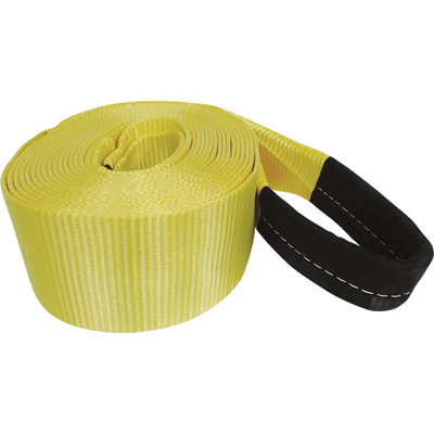 Heavy Duty Recovery Tow Strap With Loop Ends - 30 Ft. X 4 In., 10000 Lbs Working Load - 30 - 000 Lbs Breaking Strength - Yellow - Model No. 833