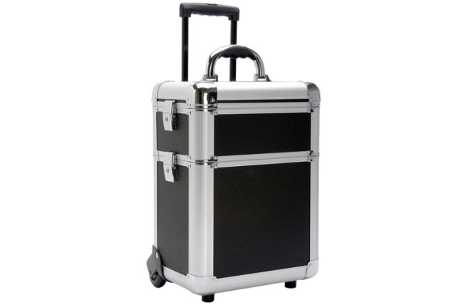 Ab-311t Bh Wheeled Two Section Beauty Case, Black Hole - 16.5 X 8.25 X 12 In.