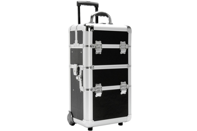 Ab-318t Bh Wheeled Two Section Beauty Case, Black Hole - 21 X 8.25 X 12 In.