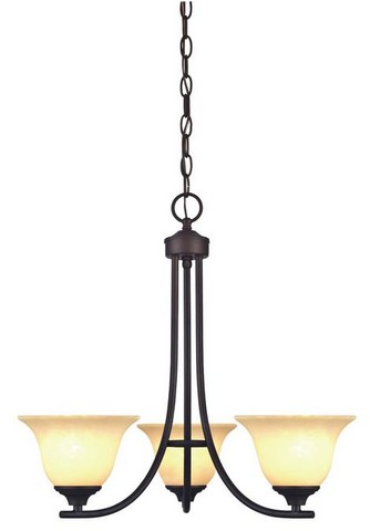 6221500 Kings Canyon Three Light Indoor Chandelier, Oil Rubbed Bronze