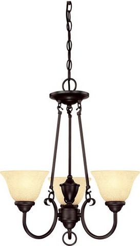 6222400 Elena Three Light Indoor Chandelier, Dark Bronze