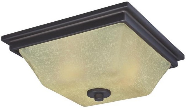 6340800 Ewing Two Light Indoor Flush Ceiling Fixture, Oil Rubbed Bronze