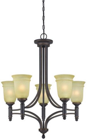 6342900 Montrose Five Light Indoor Chandelier, Oil Rubbed Bronze With Aged Bronze Highlights
