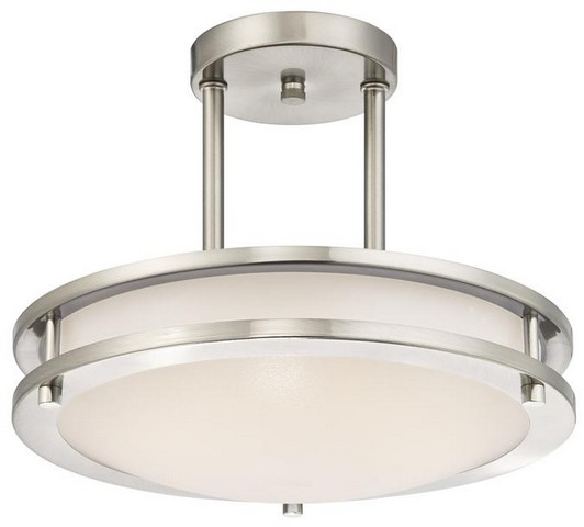 6400900 11.88 In. Dimmable Led Indoor Semi Flush Mount Ceiling Fixture, Brushed Nickel