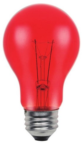 344600 25 Watt A19 Incandescent Light Bulb, Transparent Red