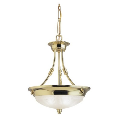 6915600 Three Light Fixed Pendant, Polished Brass Provincial