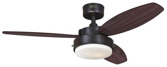 Alloy 42 In. Reversible Three Blade Indoor Ceiling Fan With Light, Oil Rubbed Bronze