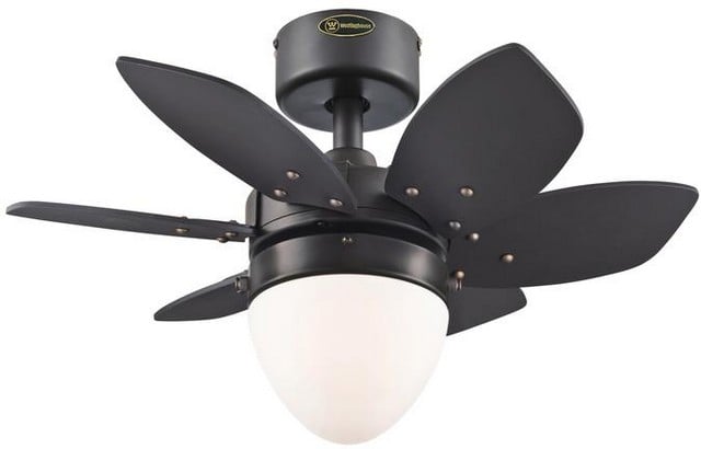 7222900 Origami 24 In. Reversible Six Blade Indoor Ceiling Fan With Light, Espresso