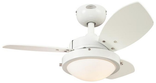 7247200 Wengue 30 In. Reversible Three Blade Indoor Ceiling Fan With Light, White