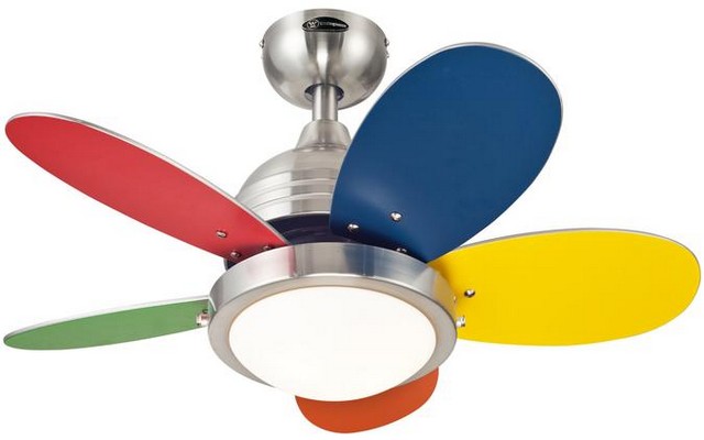 Roundabout 30 In. Reversible Five Blade Indoor Ceiling Fan With Light, Brushed Nickel