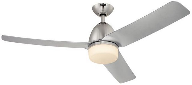 52 In. Delancey Brushed Chrome Three Silver Abs Resin Blade Indoor Dc Motor Ceiling Fan With Remote Control
