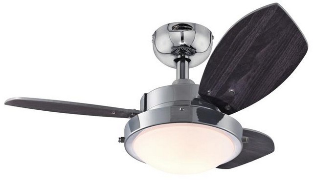 7876300 30 In. Wengue 3 Reversible Blades Indoor Ceiling Fan, Chrome