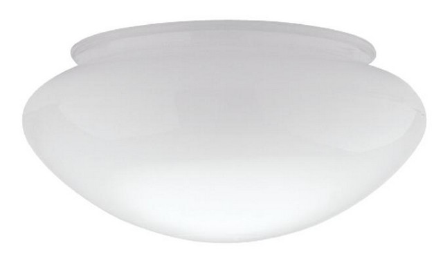 8161300 6 X 7.5 In. Handblown White Glass Mushroom Shade