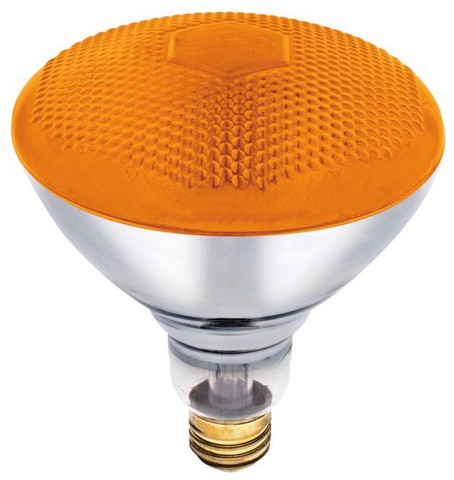 441100 100 Watt Br38 Incandescent Flood Light Bulb, Amber