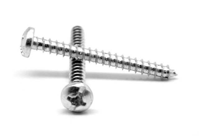 No.14-10 X 2.5 In. Combo Phillips & Slotted Pan Head Type A Sheet Metal Screw, Low Carbon Steel - Zinc Plated - 800 Piece