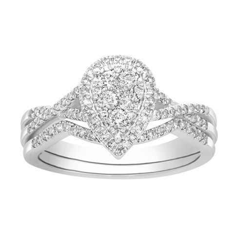 10 Kt White Gold 0.50 Ct Diamond Ladies Bridal Ring, 7 In.