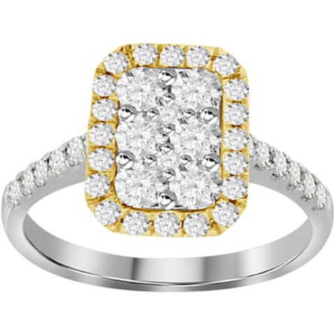 14 Kt White & Yellow Gold 0.75 Ct Diamond Ladies Ring, 7 In.
