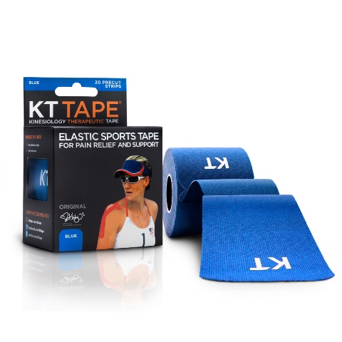 Original Cotton Precut Elastic Sports Tape For Pain Relief & Support, Blue - 20 Strips