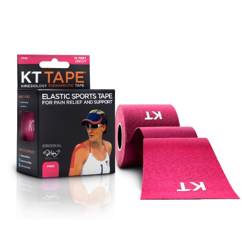 Original Cotton Uncut Elastic Sports Tape For Pain Relief & Support, Pink - 20 Strips