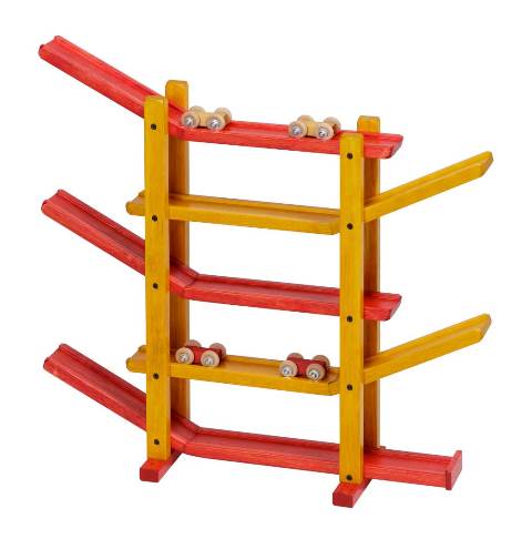 Lapps Toys & Furniture 125 Ry Wooden Car Roller Toy, Red & Yellow