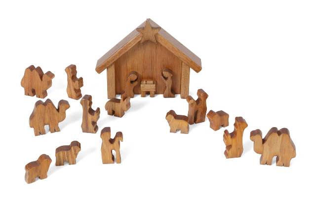 Lapps Toys & Furniture 179 H Wooden Nativity Scene, Harvest
