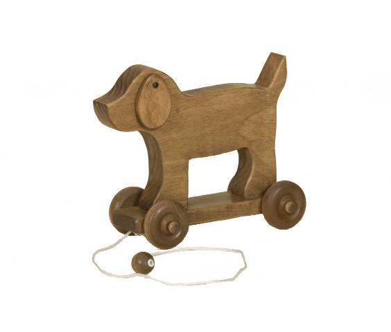 Lapps Toys & Furniture 182 Dh Wooden Pull Toy Dog, Harvest