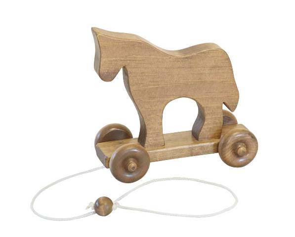 Lapps Toys & Furniture 182 Hh Wooden Pull Toy Horse, Harvest