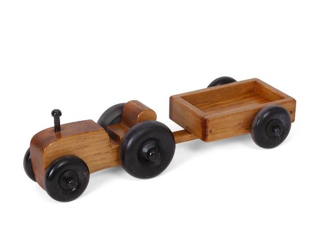 Lapps Toys & Furniture 194 H Wooden Tractor Wagon, Small - Harvest