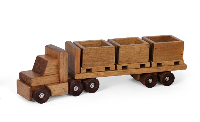 Lapps Toys & Furniture 195 Sth Wooden Skid Truck Toy, Harvest