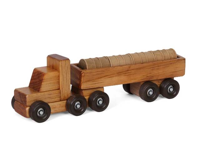 Lapps Toys & Furniture 199 Bth Wooden Barrel Truck Toy, Harvest