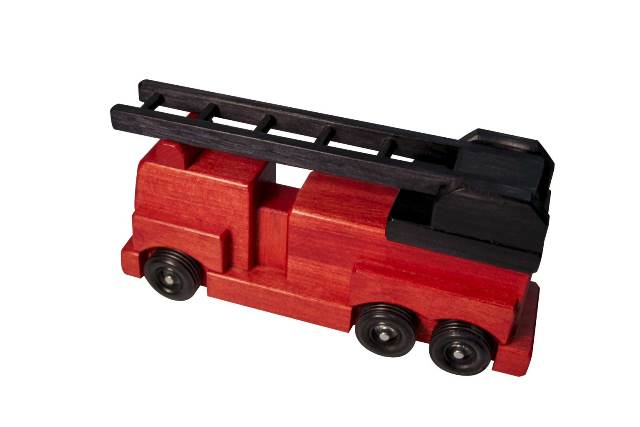 Lapps Toys & Furniture 199 Ftr Wooden Fire Truck Toy, Small - Red