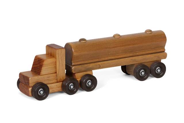 Lapps Toys & Furniture 199 Tth Wooden Tank Truck Toy, Small - Harvest
