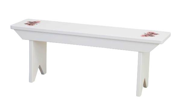 Lapps Toys & Furniture 250 S Wooden Bench With Stencil, White